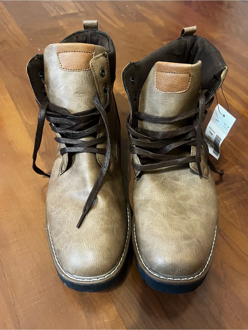 Men's Casual Tan Lace-Up Ankle Boots